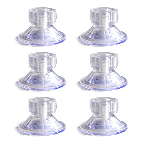 DANXQ Full Transparent Strong Screw Nut Pull Suction Cup Hand Tighten Adjustment Sucker with Press Cap Nut, 6 Piece/Pack (4.5CM-Clear)