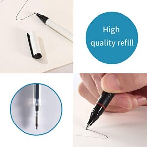 Gel Roller Pen, Fine Point Black Gel Ink Metal Nib, 4 Pack Metal Roller Ball Pens,Refillable