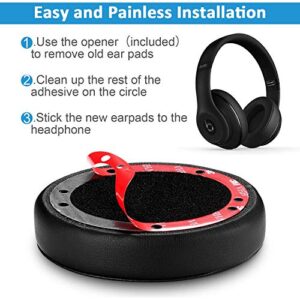 Muigiwi Replacement Studio 2 Ear Pads Memory Foam Ear Cushions Compatible with Studio2.0 / Studio3.0 Wireless/Wired Over Ear Headphones Earpads (Black)