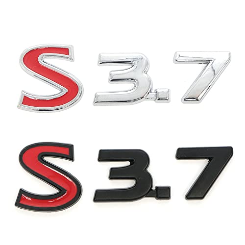 AutoE Car S Number 3.7 Metal Displacement Standard Metal Sticker Decoration for Infiniti Q50 Q50S Car Styling Accessories