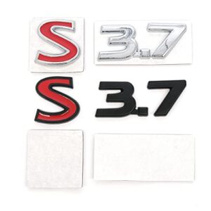 AutoE Car S Number 3.7 Metal Displacement Standard Metal Sticker Decoration for Infiniti Q50 Q50S Car Styling Accessories