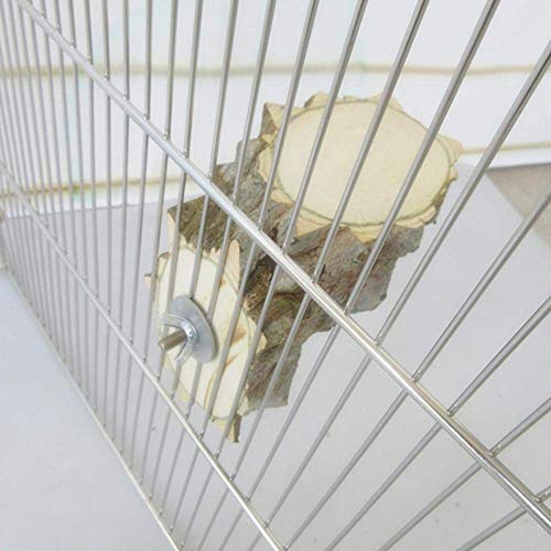 Pet Hamster Jumping Platform Natural Wood Perch Stand Platform Bird Playground Jump Platform for Mouse Chinchilla Rat Gerbil Parakeet Budgie Cockatiel Cage Chew Toy