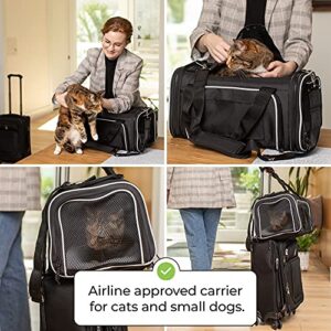 Smiling Paws Pets - Airline Approved Pet Carrier - for Small Pets - TSA Approved - Only 9 Inches Tall - Fits Under All Airplane Seats! (17"x11"x9")