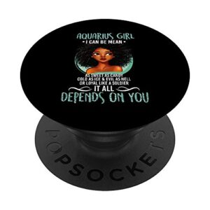 birthday gift aquarius girl zodiac for women popsockets popgrip: swappable grip for phones & tablets