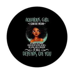 Birthday Gift Aquarius Girl Zodiac for Women PopSockets PopGrip: Swappable Grip for Phones & Tablets