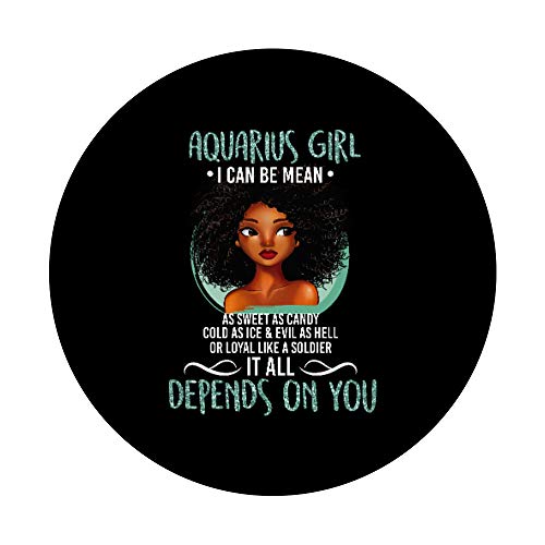 Birthday Gift Aquarius Girl Zodiac for Women PopSockets PopGrip: Swappable Grip for Phones & Tablets