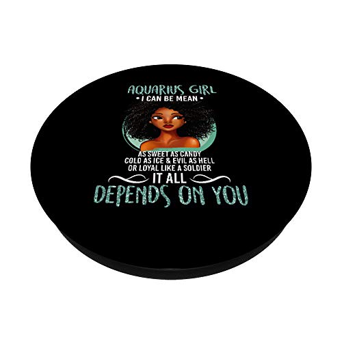 Birthday Gift Aquarius Girl Zodiac for Women PopSockets PopGrip: Swappable Grip for Phones & Tablets