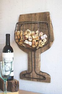 kalalou cjs1144 wall wine cork holder, brown