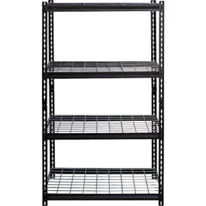 lorell wire deck shelving storage rack, black