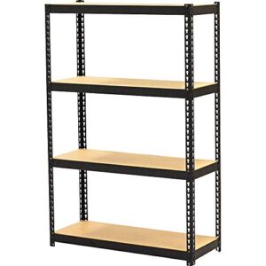 lorell narrow steel shelving storage rack, black