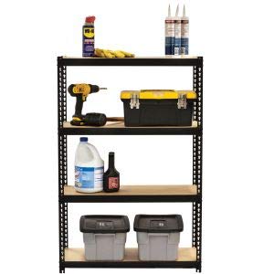 Lorell Narrow Steel Shelving Storage Rack, Black