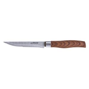 Imusa USA IMU-73056 4.5" Stainless Steel Steak Knife with Woodlook Handle