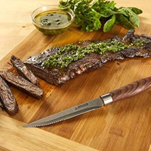 Imusa USA IMU-73056 4.5" Stainless Steel Steak Knife with Woodlook Handle