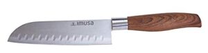 imusa usa 6" imu-73055 stainless steel santoku knife with woodlook handle, woodlok