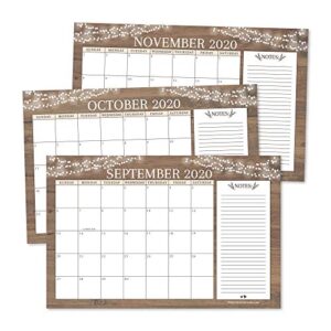rustic 2020-2021 large monthly desk or wall calendar planner, big giant planning blotter pad, 18 month academic desktop, hanging 2-year date notepad teacher, mom family home or business office 11x17"