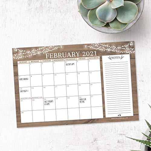 Rustic 2020-2021 Large Monthly Desk or Wall Calendar Planner, Big Giant Planning Blotter Pad, 18 Month Academic Desktop, Hanging 2-Year Date Notepad Teacher, Mom Family Home or Business Office 11x17"