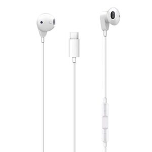 usb type c earphones stereo digital wired headphone with mic, compatible with pixel 2/2xl, huawei p20 and ipad pro 2018