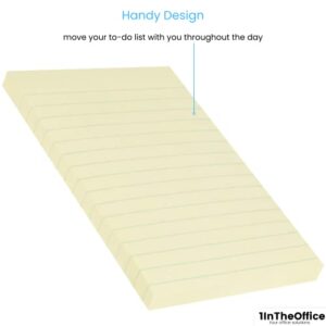 1InTheOffice Sticky Notes 4x6 Lined, Self-Stick Note Pads, Yellow, 100-Sheet, (12/Pack)