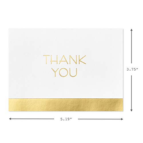 Hallmark Thank You Cards, Gold and White Bulk (40 Thank You Notes with Envelopes for Graduation, Business, Weddings, All Occasion)