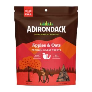 adirondack apples & oats premium horse treats [oven baked, heart shaped horse treats with apples and oats], 1.5 lb. pouch