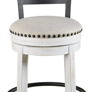 Signature Design by Ashley Valebeck 24" Modern Swivel Counter Height Barstool, Whitewash