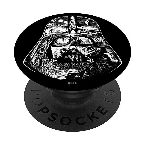 Star Wars Darth Vader Helmet Saga Black And White PopSockets PopGrip: Swappable Grip for Phones & Tablets