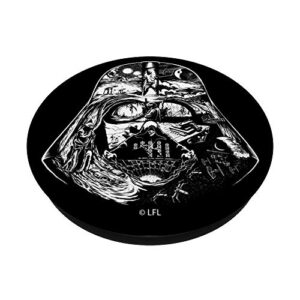 Star Wars Darth Vader Helmet Saga Black And White PopSockets PopGrip: Swappable Grip for Phones & Tablets