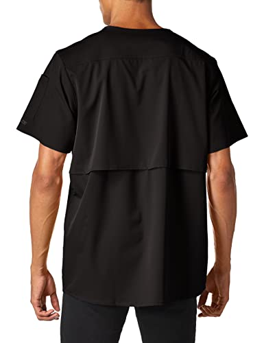 Carhartt mens Men's Slim Fit V-neck Top Medical Scrubs Shirt, Black, Medium US