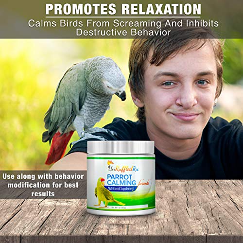 UnRuffledRx Parrot Calming Formula Dietary Supplement for Birds 4 oz. (300 Servings)