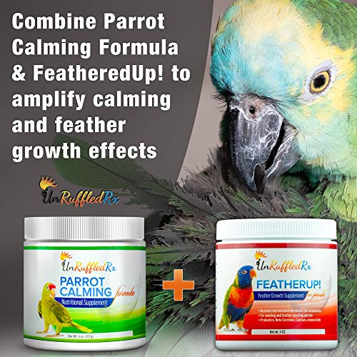 UnRuffledRx Parrot Calming Formula Dietary Supplement for Birds 4 oz. (300 Servings)