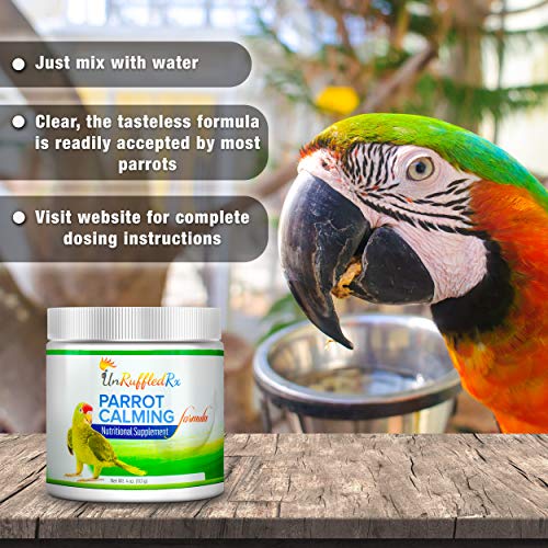 UnRuffledRx Parrot Calming Formula Dietary Supplement for Birds 4 oz. (300 Servings)