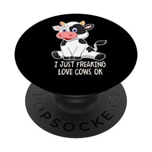 freaking love cows animal love birthday gift popsockets popgrip: swappable grip for phones & tablets