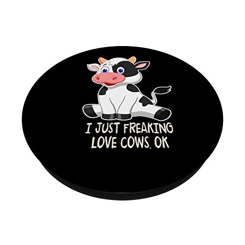 Freaking Love Cows Animal Love Birthday Gift PopSockets PopGrip: Swappable Grip for Phones & Tablets