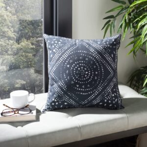 safavieh home collection mallory deep blue and white (16" x 16") pillow