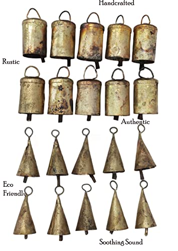 Mango Gifts Rustic Iron Tin Metal Vintage Cow Bells Jingle for Wind Chimes and Crafts 2.25" H (Set of 20 Pieces)