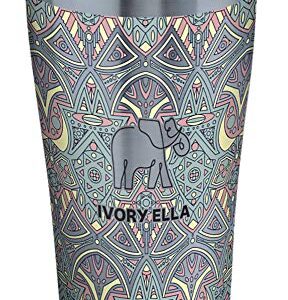 Tervis Triple Walled Ivory Ella Insulated Tumbler Cup Keeps Drinks Cold & Hot, 20oz - Stainless Steel, Mosaic Print