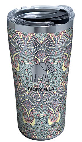 Tervis Triple Walled Ivory Ella Insulated Tumbler Cup Keeps Drinks Cold & Hot, 20oz - Stainless Steel, Mosaic Print