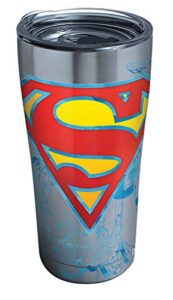 tervis dc comics-superman lineage stainless steel insulated tumbler with lid, 20oz, silver