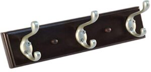 richelieu hardware nystrom coat hat keys double hook rack 10-inch espresso board w/ 3 pewter double hooks (1 board)