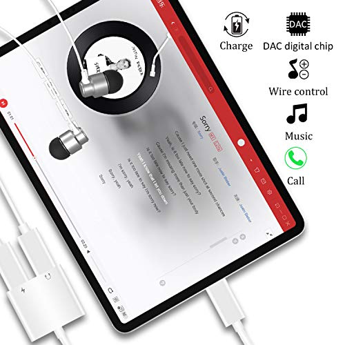 USB-C Headphone and Charger Adapter, Dreamvasion Type C to USB C DAC Audio Jack and PD Fast Charging Converter Splitter Compatible for Huawei Mate 20 20 Pro/Huawei P20 P20 Pro/Google Pixel 3 3 XL