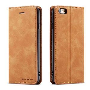 qltypri case for iphone se 2022 5g/iphone se 2020/iphone 8/iphone 7, premium pu leather cover tpu bumper with card holder kickstand magnetic adsorption flip wallet case for iphone 7/8/se2/se3 - brown