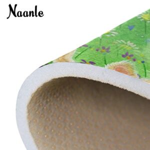 Naanle Easter Holiday Non Slip Area Rug for Living Dinning Room Bedroom Kitchen, 5' x 7'(58 x 80 Inches), Easter Rabbit Nursery Rug Floor Carpet Yoga Mat