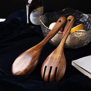 Muso Wood Acacia Salad Servers,10-inch,set of 2 (Acacia salad servers)