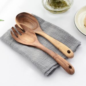 Muso Wood Acacia Salad Servers,10-inch,set of 2 (Acacia salad servers)