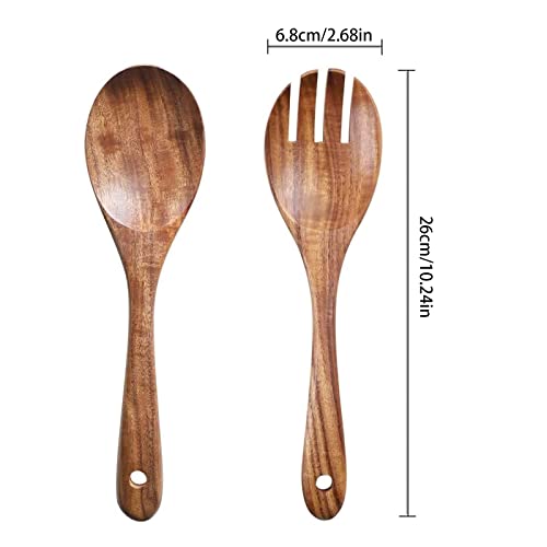 Muso Wood Acacia Salad Servers,10-inch,set of 2 (Acacia salad servers)