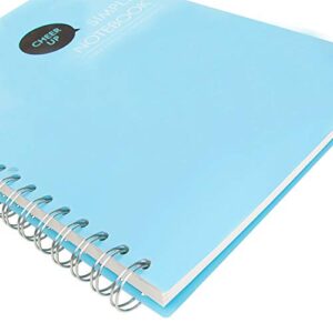 Cheerup Spiral Notebook, B5 10" x 7", 4 Subjects with Divider, 240 Pages Wide Ruled (Blue)