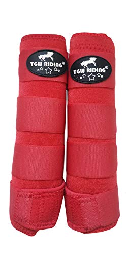 TGW RIDING Horse Sports Medicine Boots Horse Leg Wraps (Red, S)