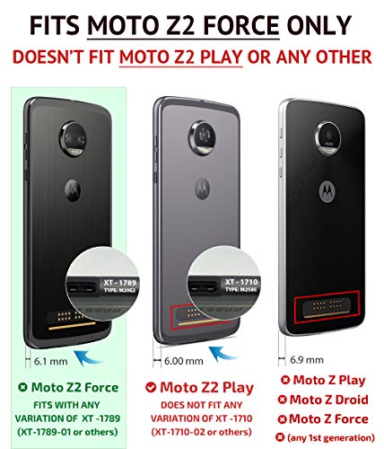 Casewe – Motorola Moto Z2 Force Flexible TPU Protective Bumper Case Cover/Compatible with Moto Mods - Black & Clear