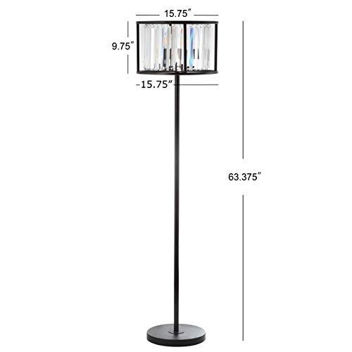 JONATHAN Y JYL9054A Bevin 63" Metal/Crystal LED Floor Lamp, Glam, Contemporary, Modern, Elegant, Office, Living Room, Family Room, Dining Room, Bedroom, Hallway, Foyer, Oil Rubbed Bronze/Crystal