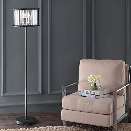 JONATHAN Y JYL9054A Bevin 63" Metal/Crystal LED Floor Lamp, Glam, Contemporary, Modern, Elegant, Office, Living Room, Family Room, Dining Room, Bedroom, Hallway, Foyer, Oil Rubbed Bronze/Crystal